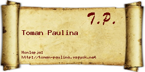 Toman Paulina névjegykártya